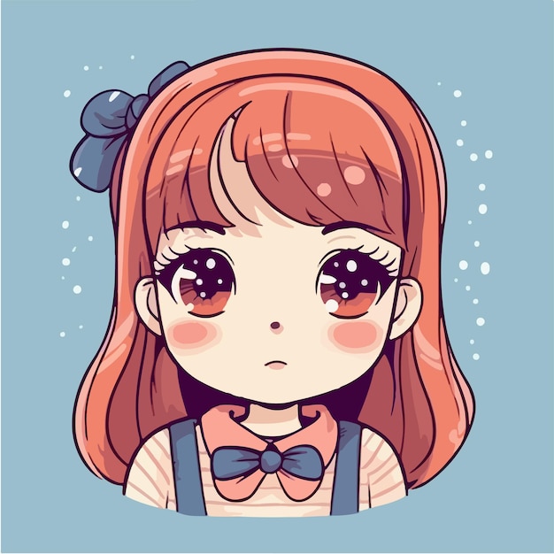 Premium Vector  Cute anime kawaii girl cartoon character with vector  illustration