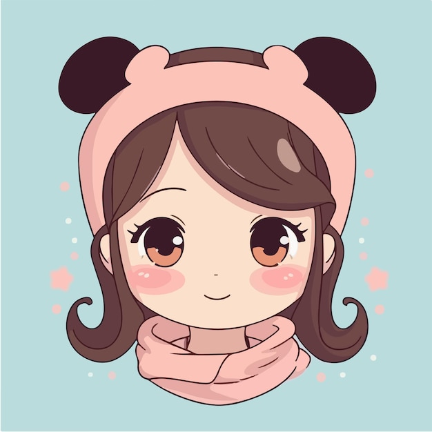 Premium Vector  Cute anime kawaii girl cartoon character with