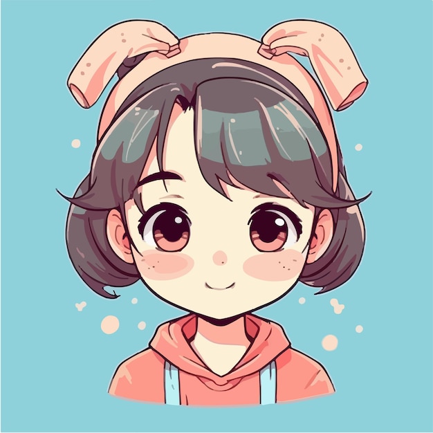 Premium Vector  Cute anime kawaii girl cartoon character with vector  illustration