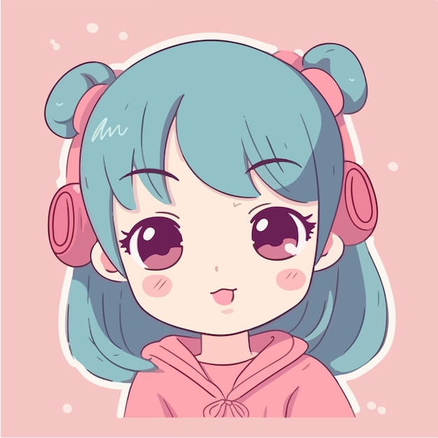 Premium Vector  Cute anime kawaii girl cartoon character with