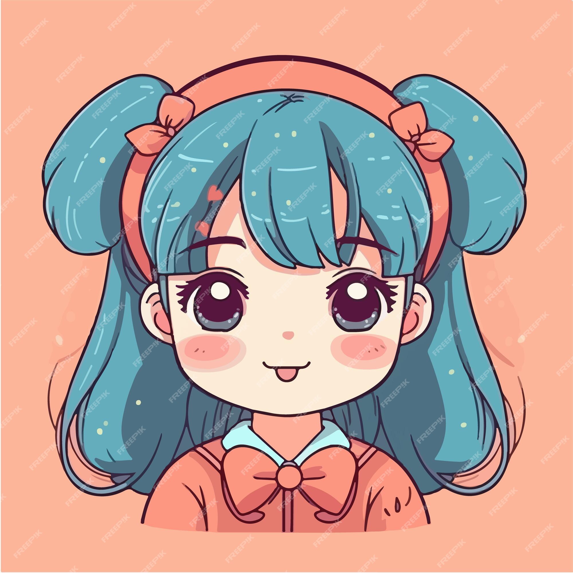 Premium Vector  Cute anime kawaii girl cartoon character with vector  illustration