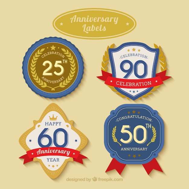 Vector cute anniversary stikers