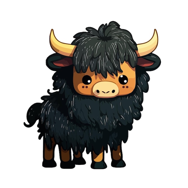 Cute anoa cartoon style