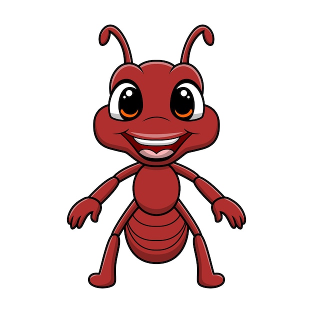 Cute ant cartoon on white background