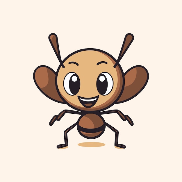 cute ant flying cartoon vector icon illustration