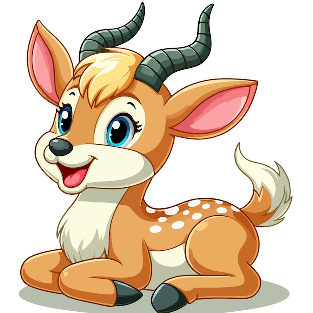 Cute Antelope Vector Cartoon illustratie