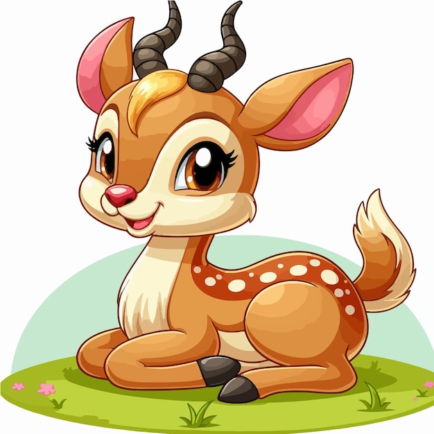 Cute Antelope Vector Cartoon illustratie