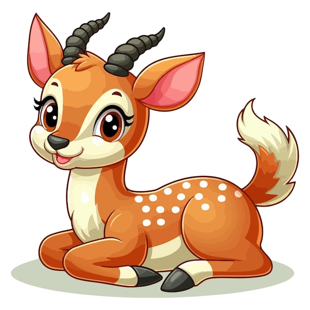 Cute Antelope Vector Cartoon illustratie