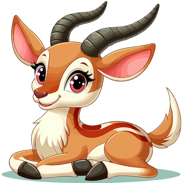 Cute Antelope Vector Cartoon illustration