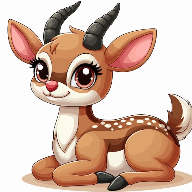 Cute Antelope Vector Cartoon illustration