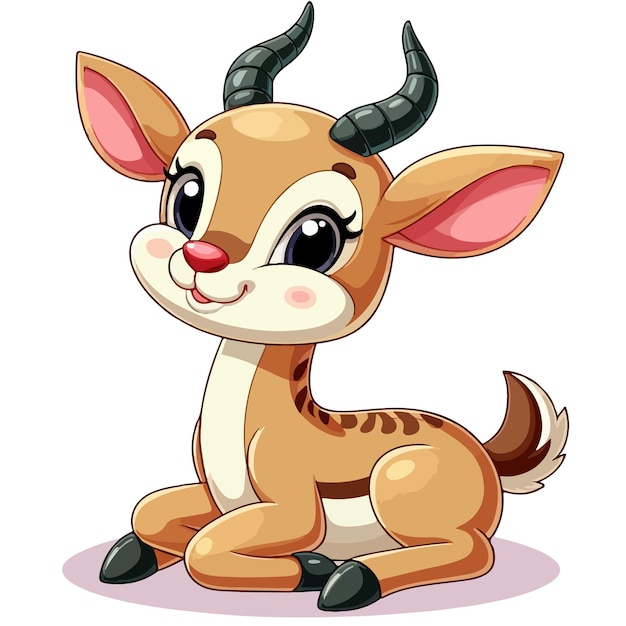 Cute Antelope Vector Cartoon illustration