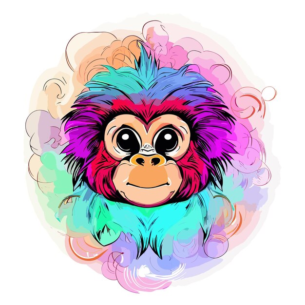 Cute Ape's Cheerful Countenance