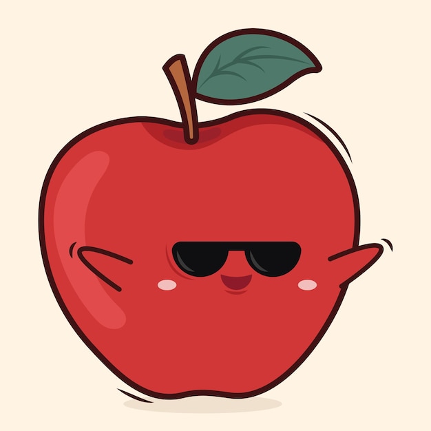 Vector cute apple fruits