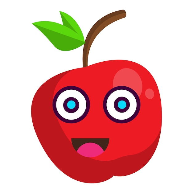 Cute apple stickers fruit characters