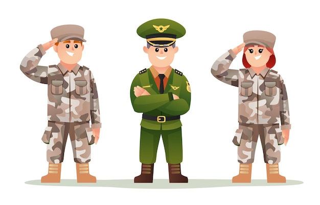 cartoon military characters