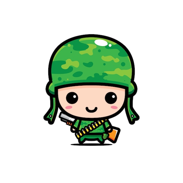 Cute army character  design