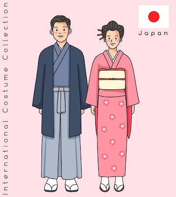 Premium Vector | Cute asian couple with traditional clothes