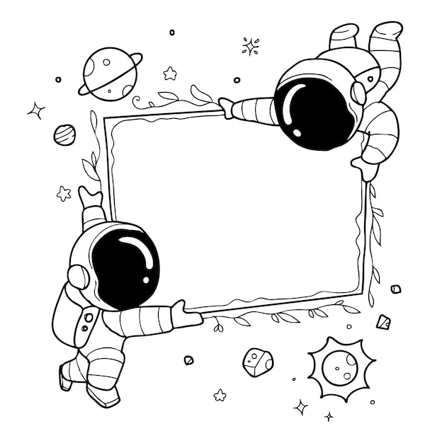 Cartone animato carino astronauta