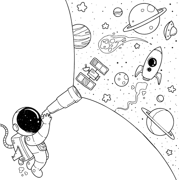 Cartone animato carino astronauta