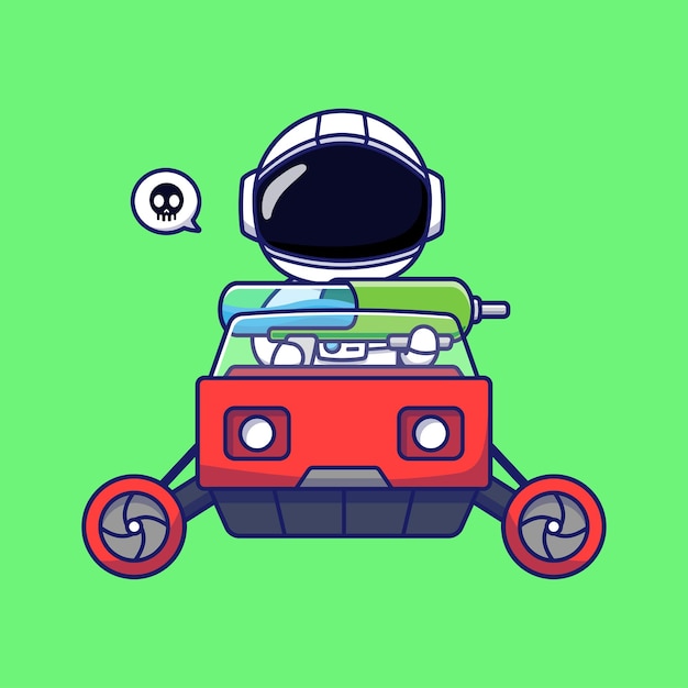 Vector cute astronaut character hunting aliens with his gun