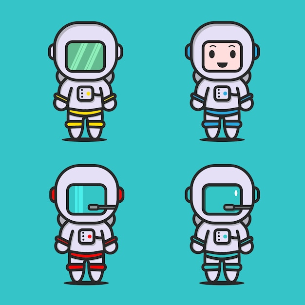 Cute astronaut costume character vector