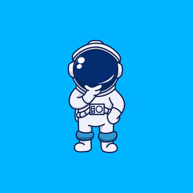 Cute astronaut design is thinking