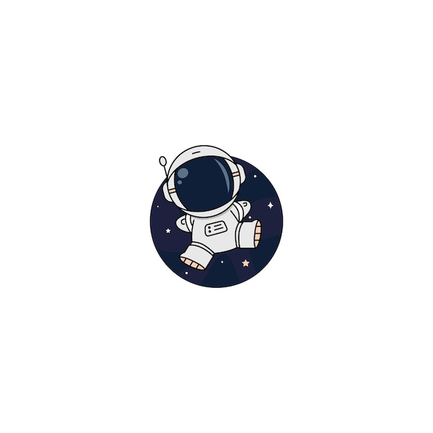 Vector cute astronaut floating in space cartoon vector illustration