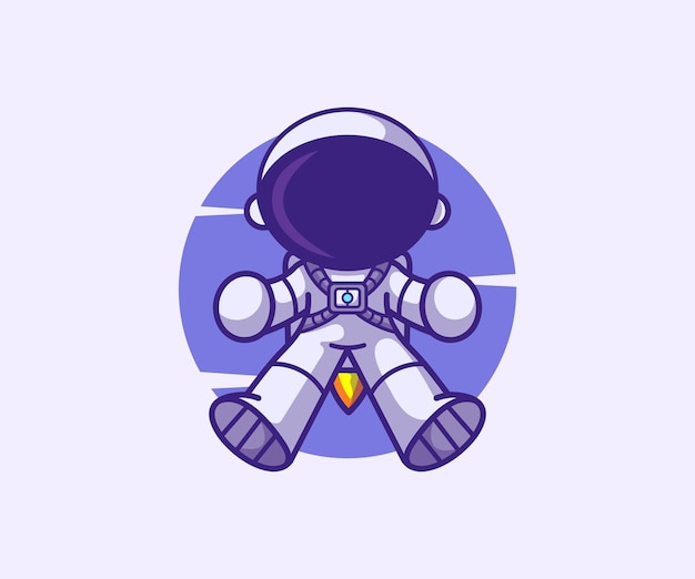 Cute astronaut illustration mascots characters and icons flat style cartoon premium vector