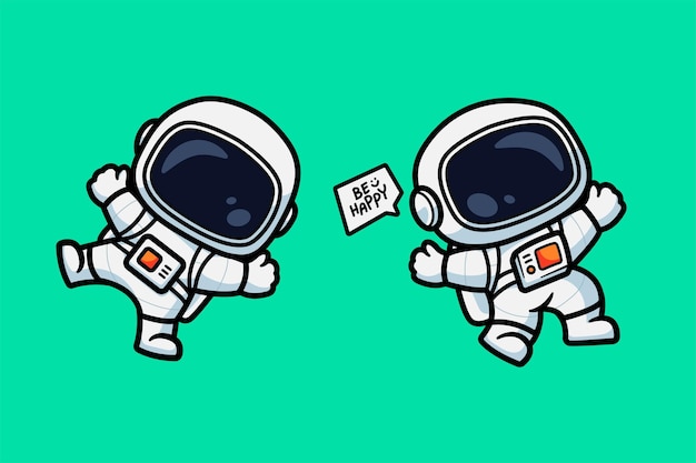 Vector cute astronaut illustration