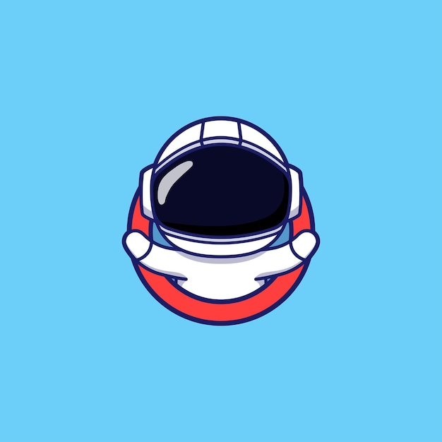 Vettore simpatico logo astronauta