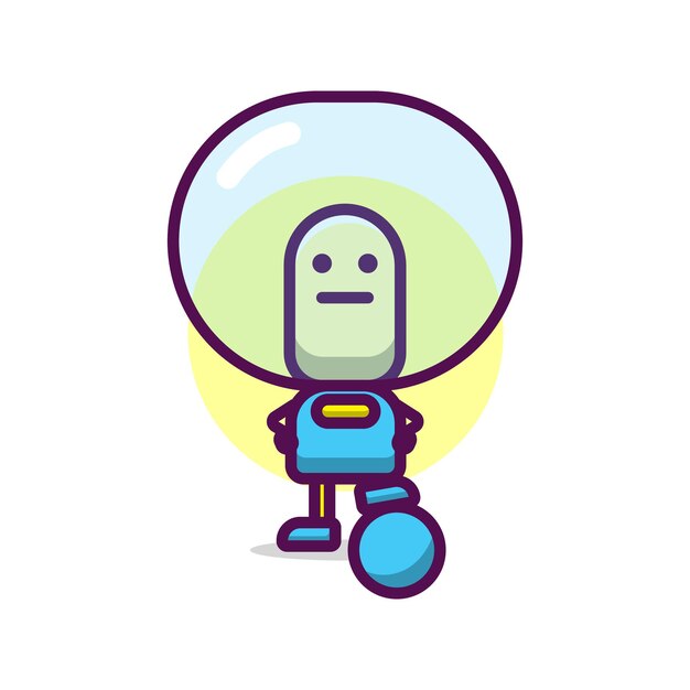 Cute astronaut play soccer cartoon illustration