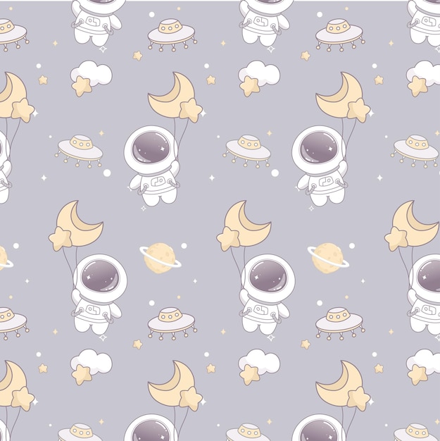 Cute astronaut seamless pattern for baby pattern wallpaper