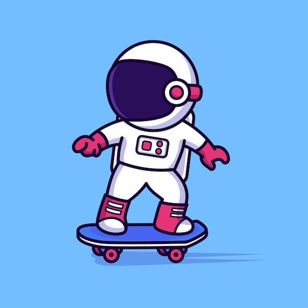 Cute astronaut skating