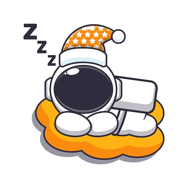 Vector cute astronaut sleep cartoon vector illustration