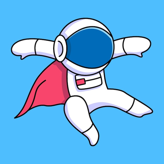 cute astronaut superhero cartoon design