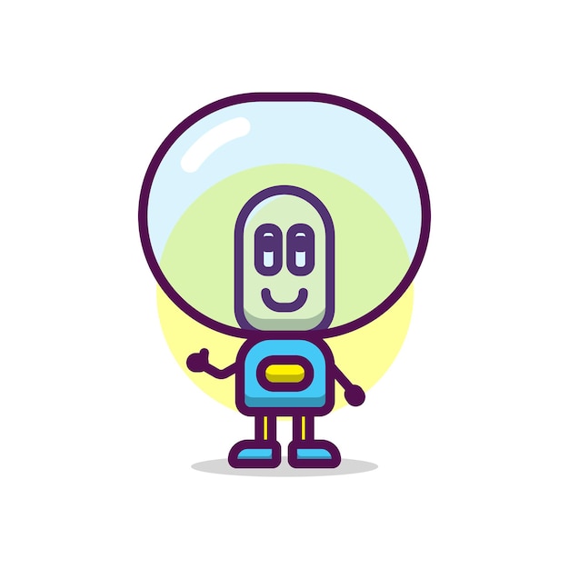 Cute astronaut thumbs up cartoon illustration