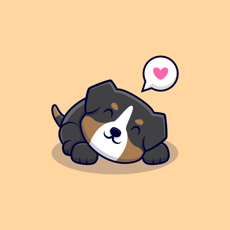 Vector cute australian shepherd dog loves sleeping cartoon