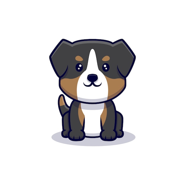 Cute australian shepherd dog sitting cartoon