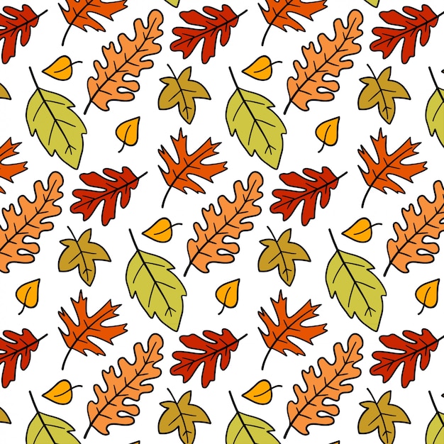 Cute autumn leaves pattern