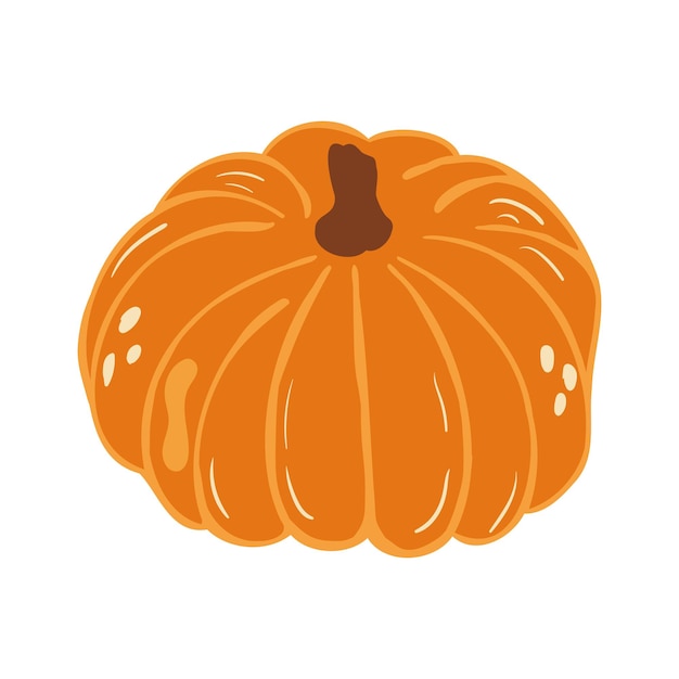 Cute autumn pumpkin Vector illustration with doodles in the theme of cozy autumn