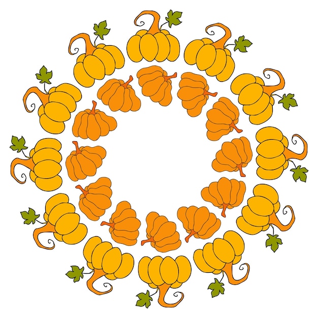 cute autumn vector illustration hand drawn pumpkins