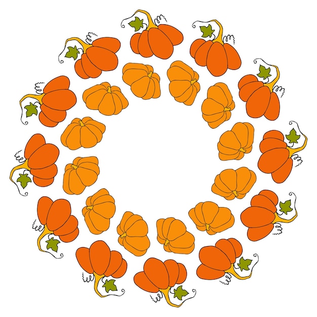 cute autumn vector illustration hand drawn pumpkins