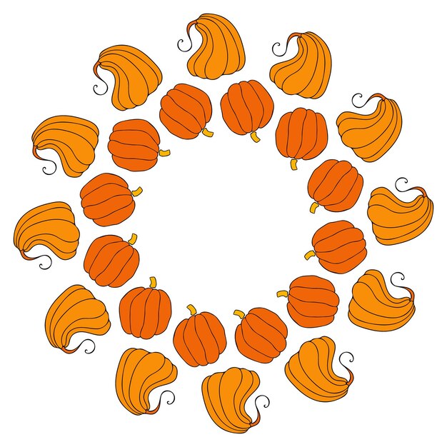 cute autumn vector illustration hand drawn pumpkins