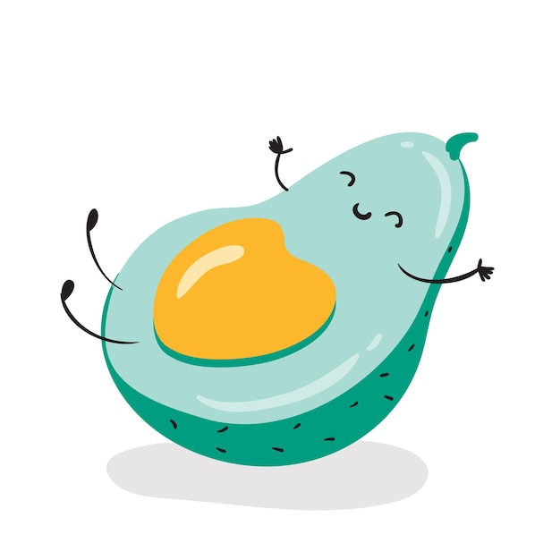 Cute Avocado character kawaii style