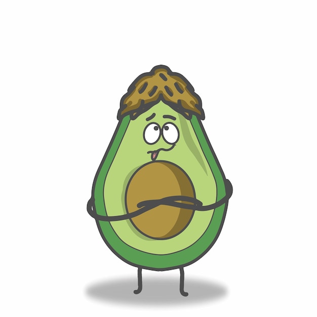 Cute avocado character vector template design illustration