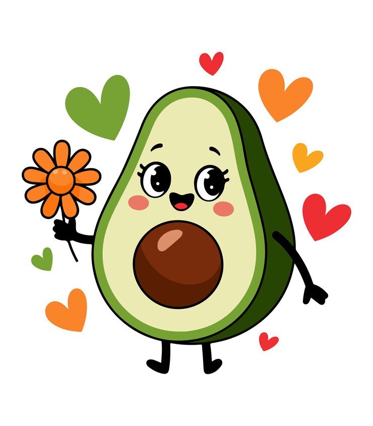 Cute Avocado Clipart Avocado Vector