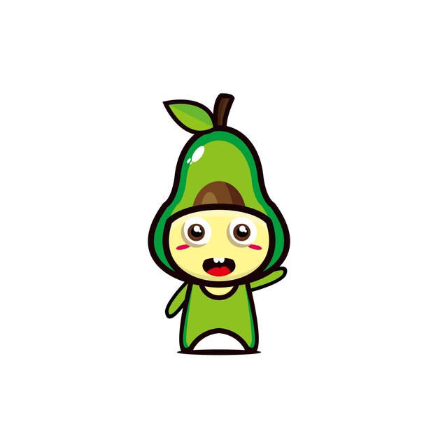 Cute avocado happy smiling funny vector flat style cartoon character illustration