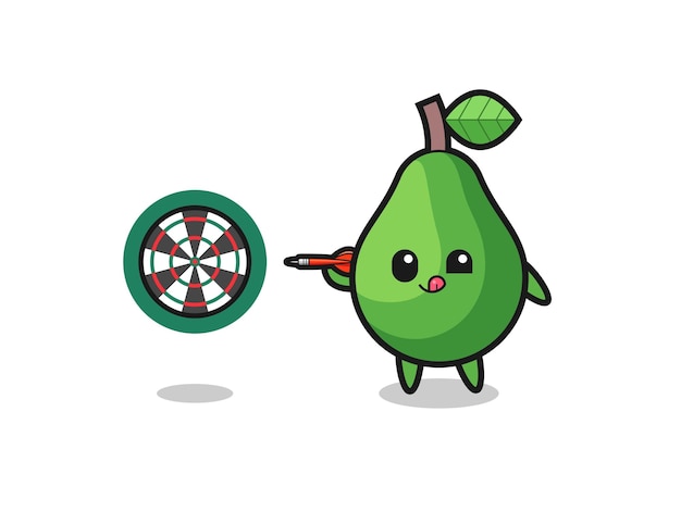 Cute avocado is playing dart cute design