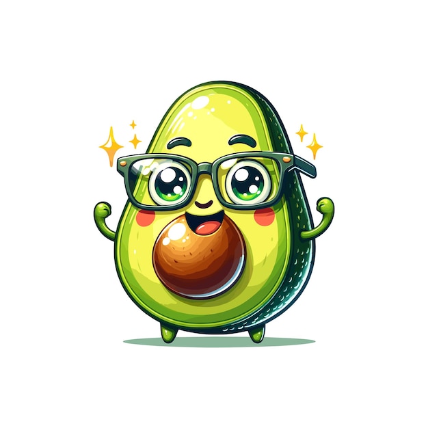 Cute Avocado Vector Illustration