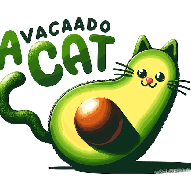 Vector cute avocado vector illustration